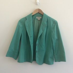 Nine West Teal 3/4 Sleeve Blazer (size 6)